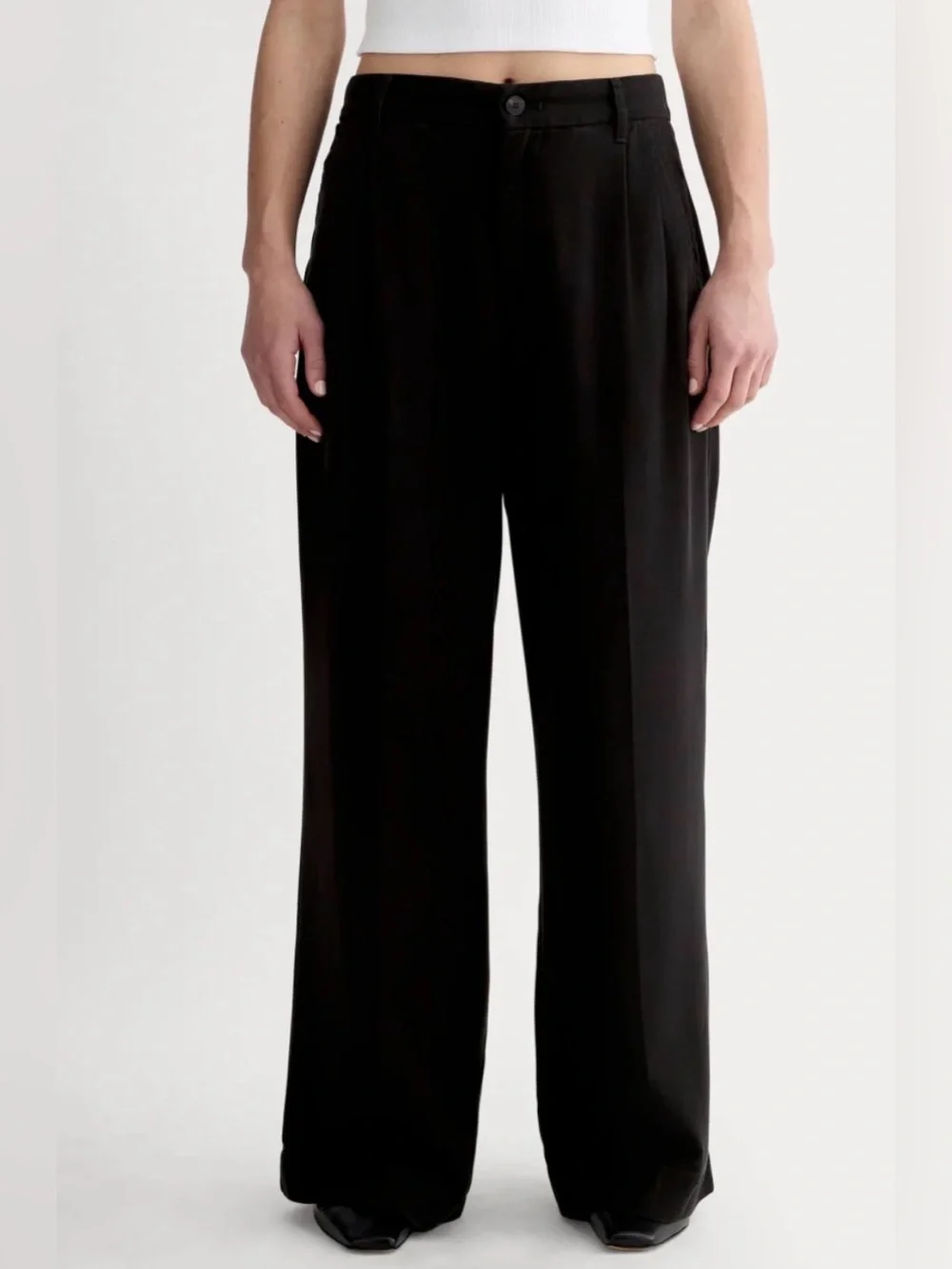 New Everlane THE TROUSER IN BUTTERSOFT Black  Size 14 - Picture 11 of 12